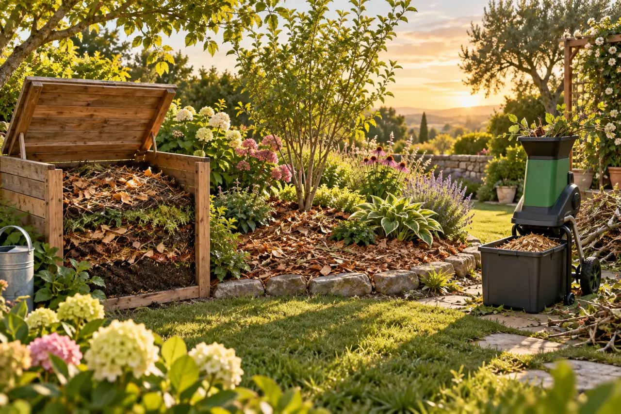 Composter les déchets verts sans odeurs : choisir entre compost, paillage et broyage