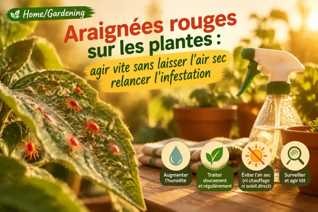 Araignées rouges sur les plantes : agir vite sans laisser l’air sec relancer l’infestation