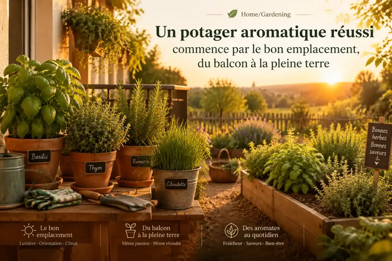 Un potager aromatique réussi commence par le bon emplacement, du balcon à la pleine terre