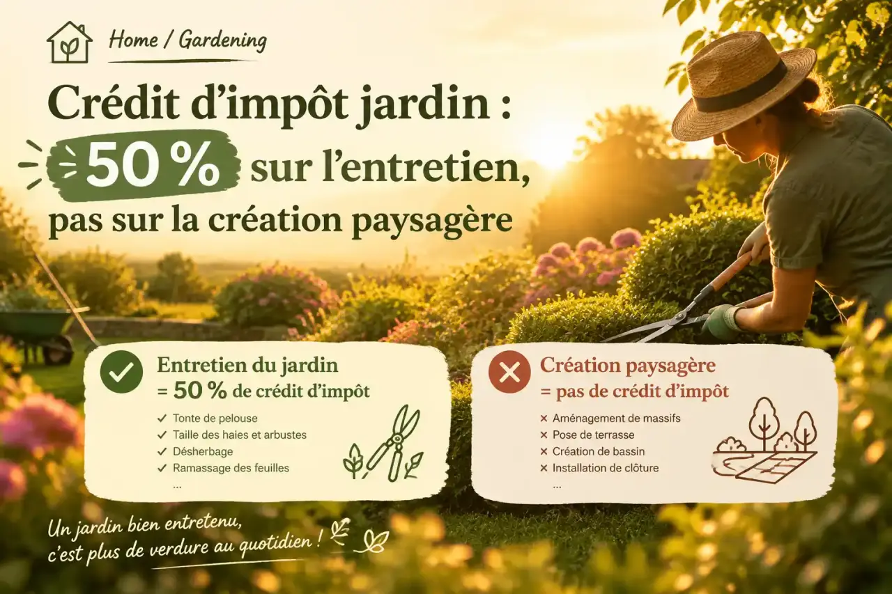 Crédit d’impôt jardin : 50 % sur l’entretien, pas sur la création paysagère