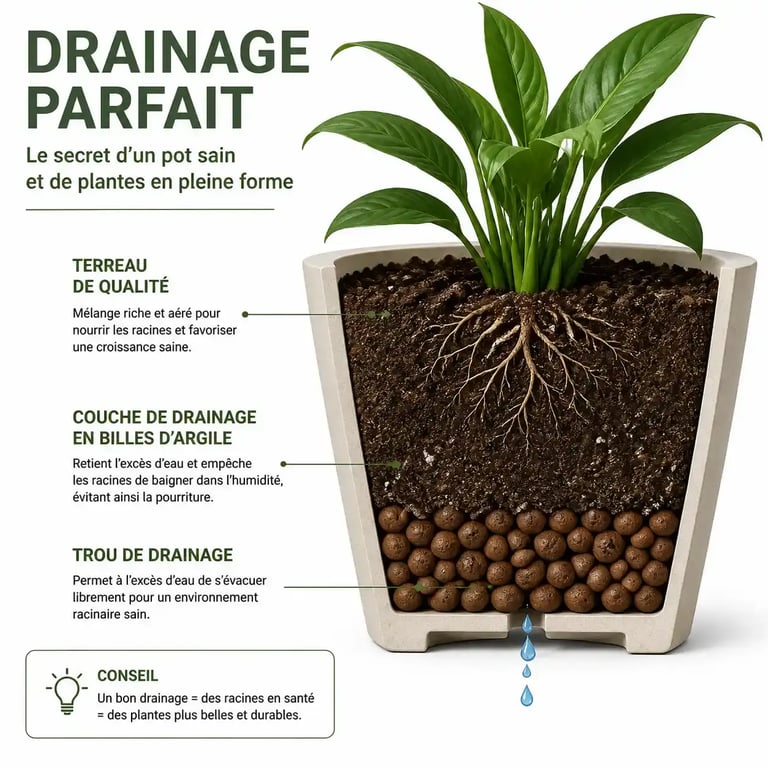 Technique de drainage pour pot de balcon