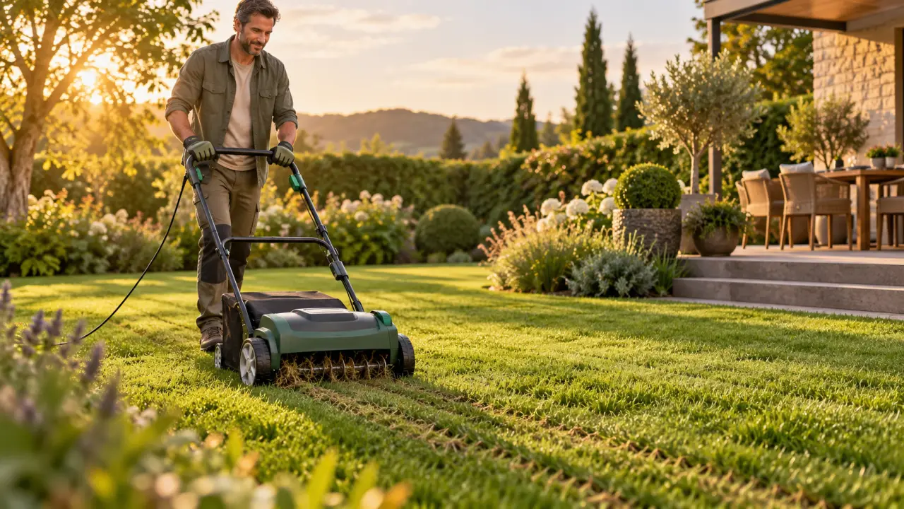 Scarifier une pelouse sans la dégarnir : quand intervenir et comment régler la profondeur
