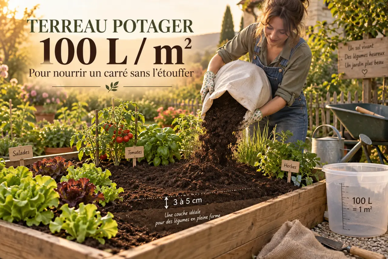 Terreau potager : 100 L/m² pour nourrir un carré sans l’étouffer